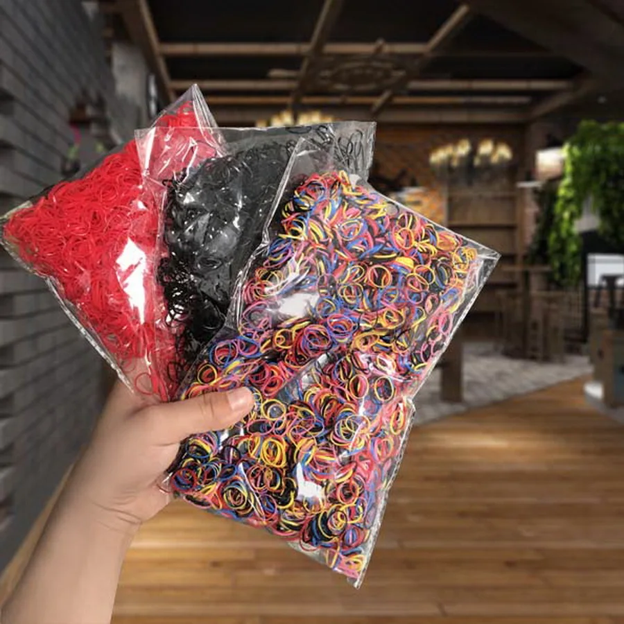 

3000 pcs/ Pack Disposable Rubber Bands For Baby Kids Small Hair Tie Gum Girls Elastic Hair Ring Set Scrunchies Accessories