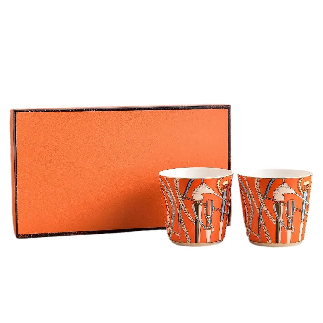 

Elegant high-end bone china coffee cup 250ml afternoon tea cup classic and popular breakfast milk cup gift box set