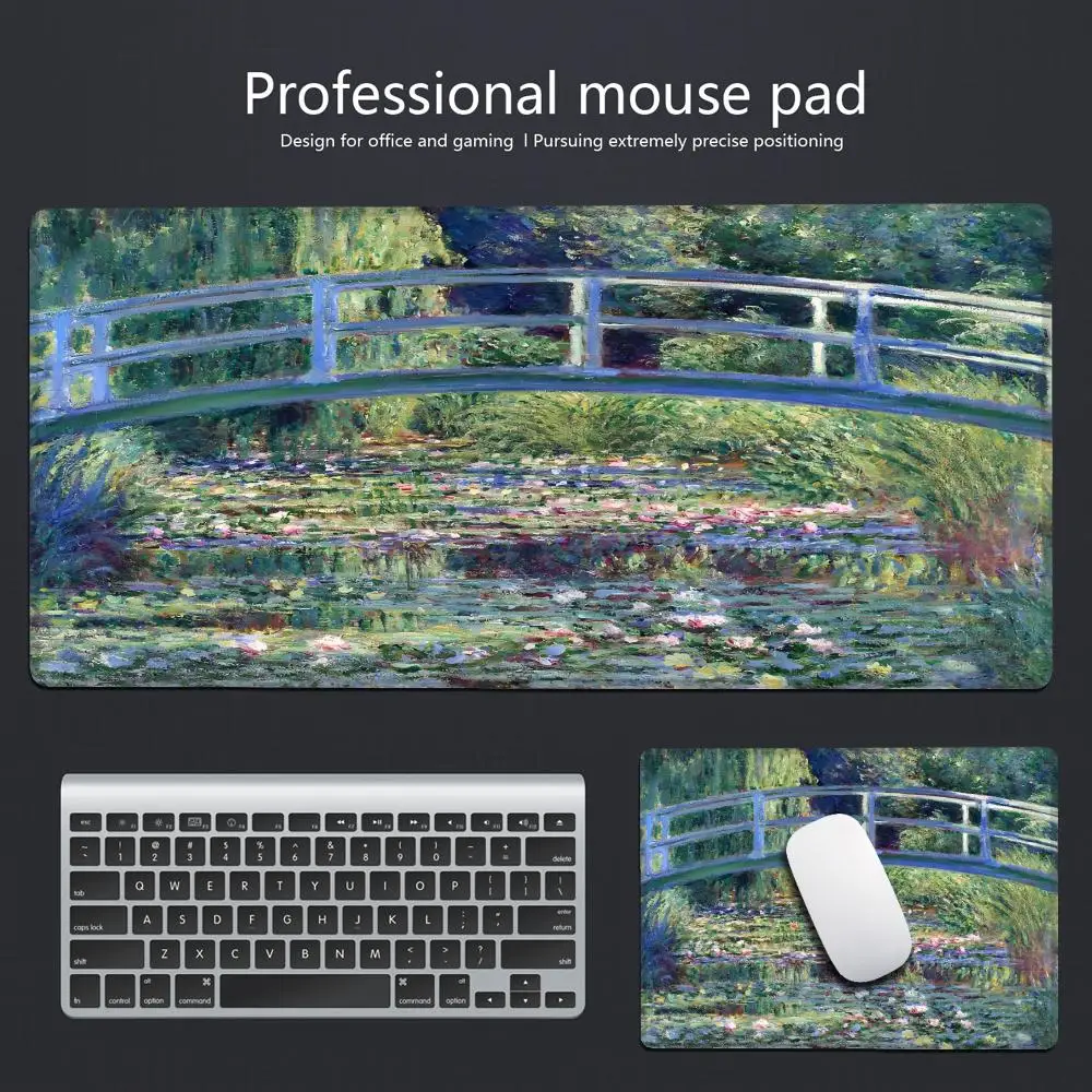 Mouse Pad Desk Mouse Pad Cute HD Desk Pad Extended Gaming Keyboard Mats Large 100x50cm XXL Claude Monet Gamer Mousepad