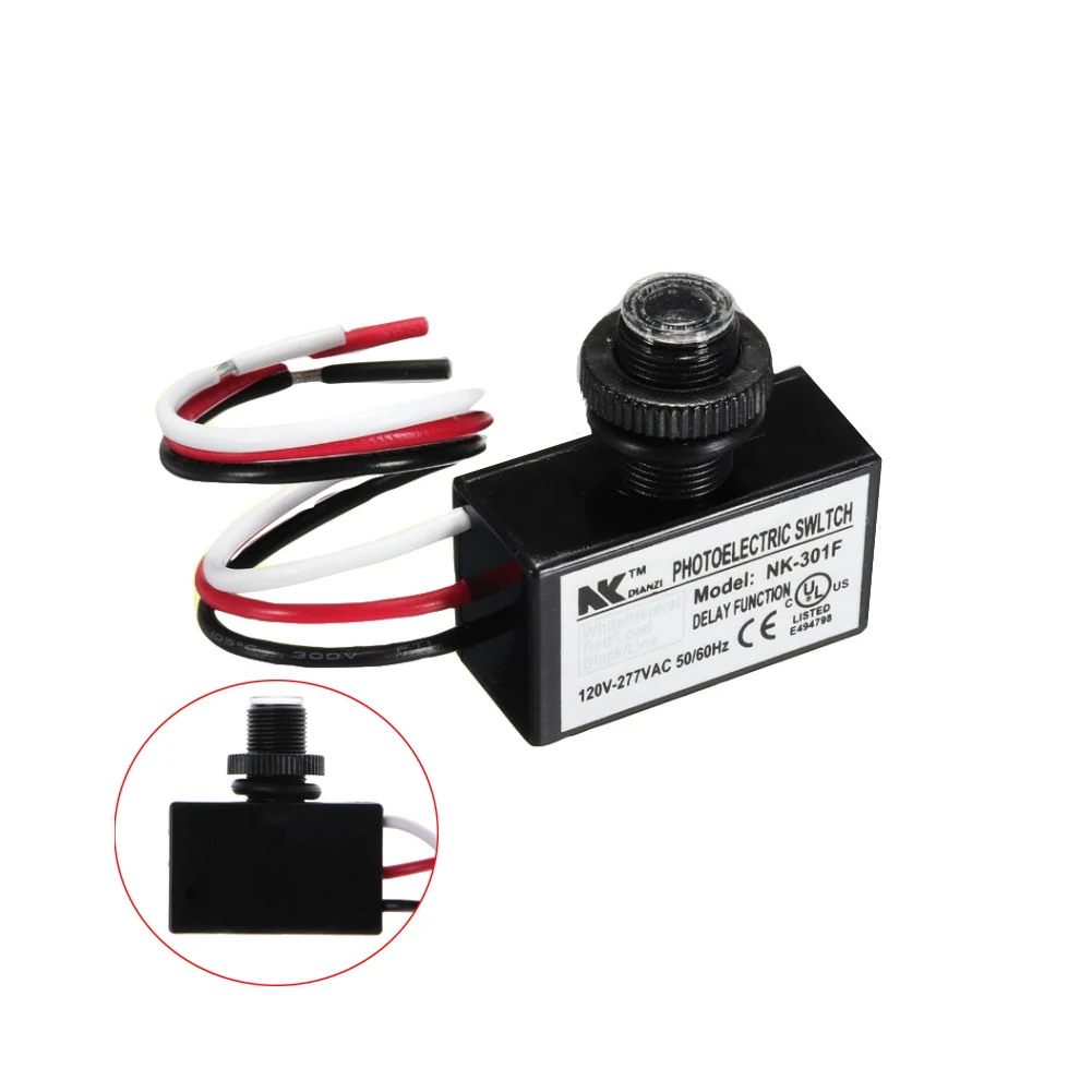 NK-301F AC80V-285V Light Control Switch 120W Outdoor Security Photo Electric Resistor Light Sensor Control Switch