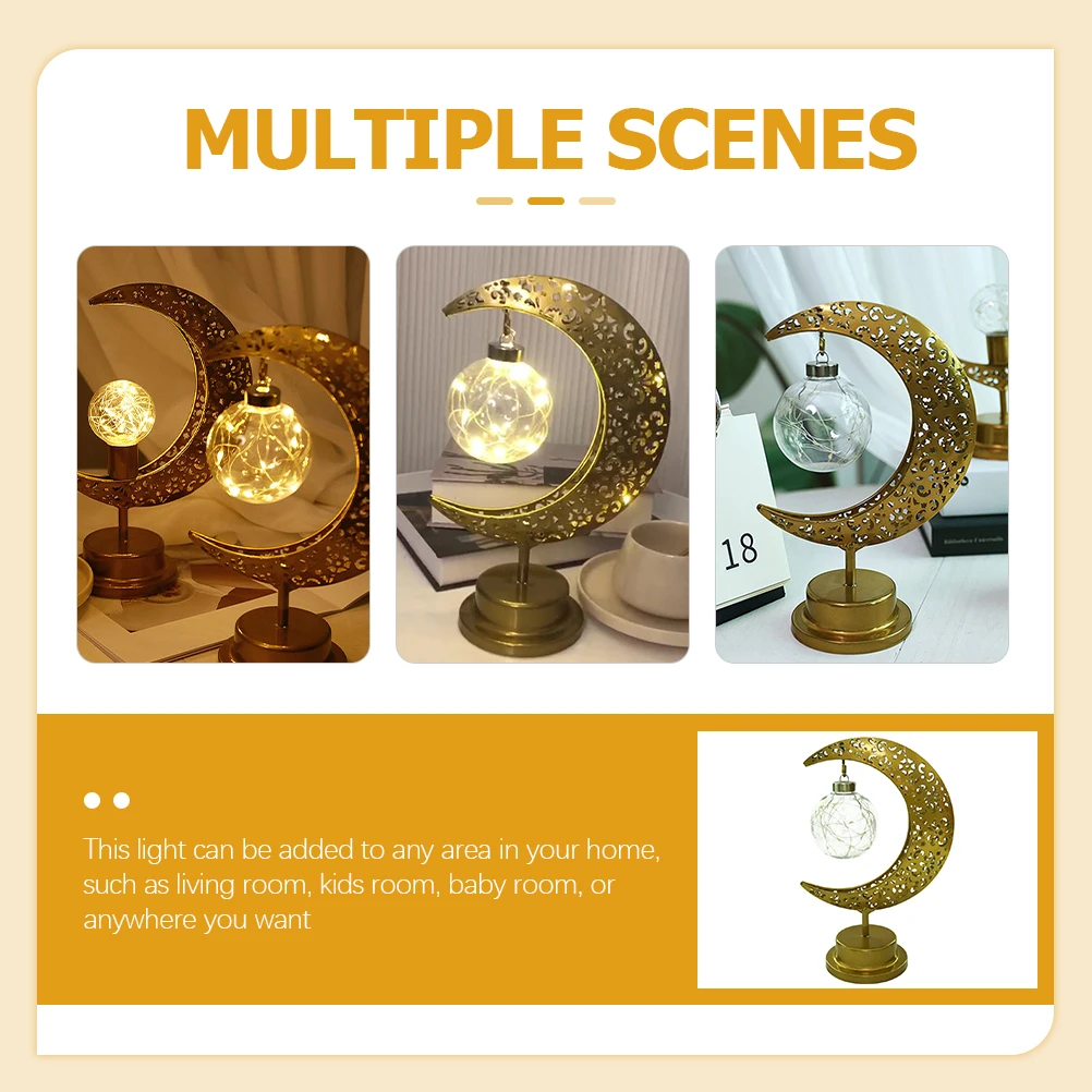 

Retro Vintage Led Moon Light Lamp For Bedroom Nightstand Desk Baby Room Metal Hanging Night Light With Hook Home Decorative
