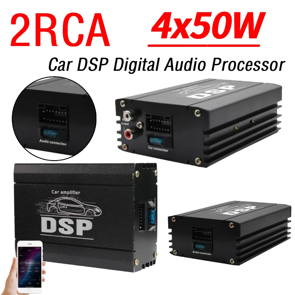 Processeur Audio numérique DSP pour voiture 4x50W, 4 entrées 6 sorties, amplificateur de puissance pour voiture, processeur Audio numérique pour voiture