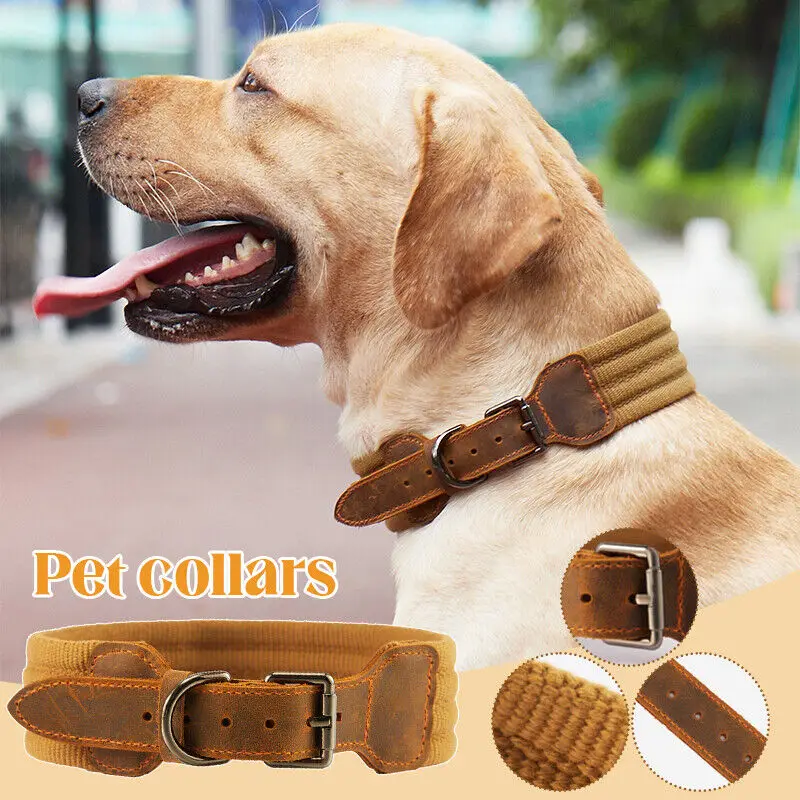 

Tactical Dog Collar Adjustable Medium Large Dog Collar Durable Heavy Duty Buckle Leads Walking Training Pets Accessories New