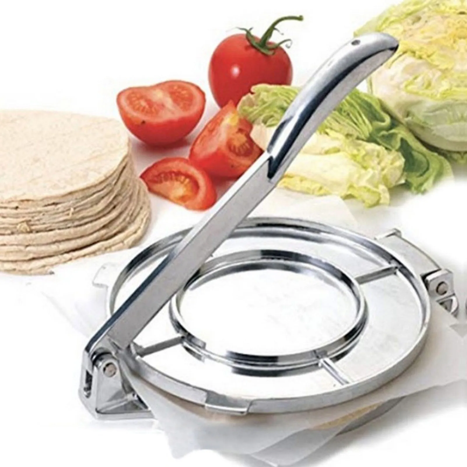 16/20cm DIY Tortilla Press Maker Aluminium Alloy Manual Corn Tortillas Dough Pressing Tool Kitchen Bakeware Cooking Accessories