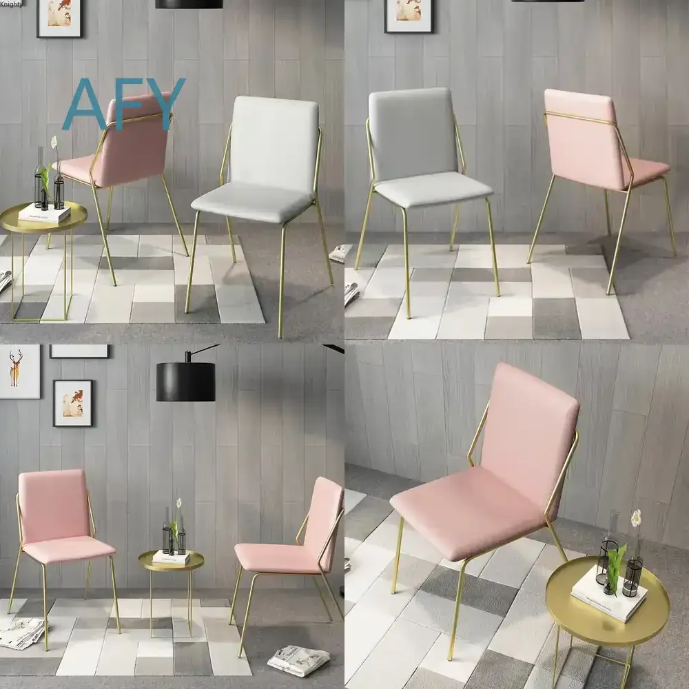 Nordic Dining Chair for Home Restaurant Office Study Computer Desk Use Ins Simple Back Dressing Chair Creative Ergonomic Seat