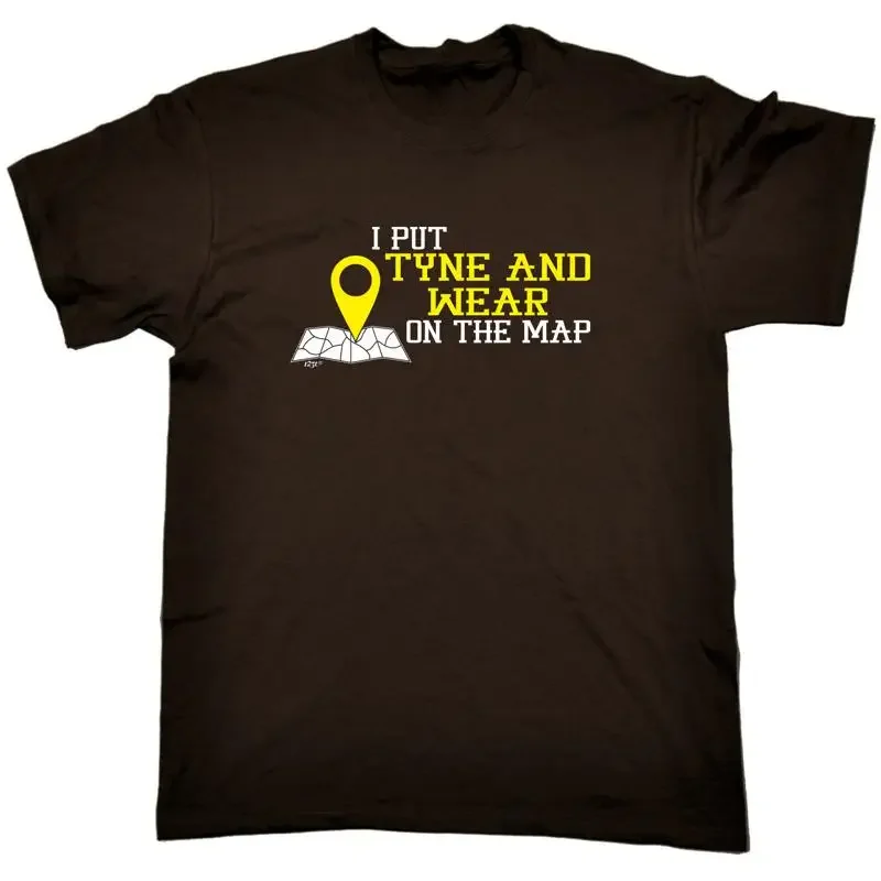 Put On The Map Tyne Wear Mens Funny Novelty Top T Shirt