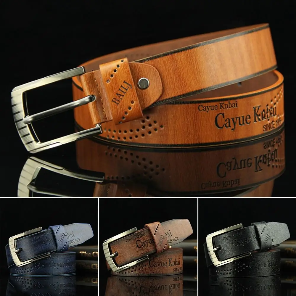 All-match Cowboy Leather Belt Casual Vintage Pin Buckle Waistband Pants Bands Men's Belt