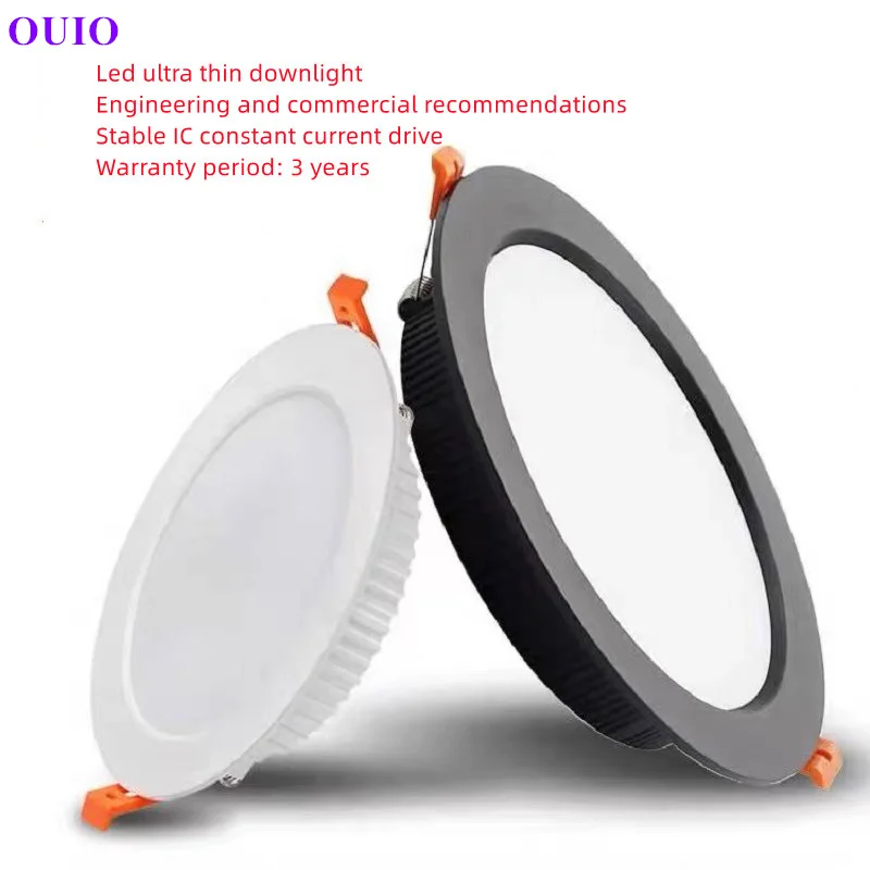 Verzonken Ultra-Dunne Led Downlight 110V-240V Dimbare Plafondlamp Warm Neutraal Wit Supermarkt 5W7W9W12W15W18W 24W30W verlichting