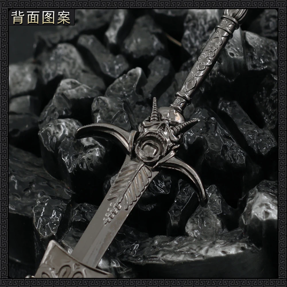 22cm Devil Rebellion Dante Sword Keychain with Red Tassel DMC Game Peripherals All Metal Sword for Home Ornaments Gift Keychain