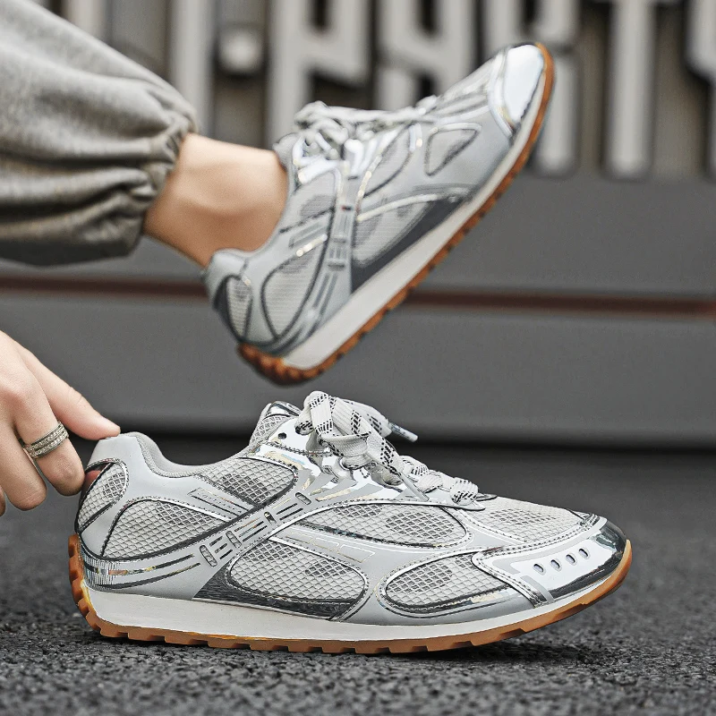 2024 modne męskie Streetwear codzienne trampki letnie siatkowe sportowe męskie buty oddychające buty do biegania męskie designerskie płaskie buty