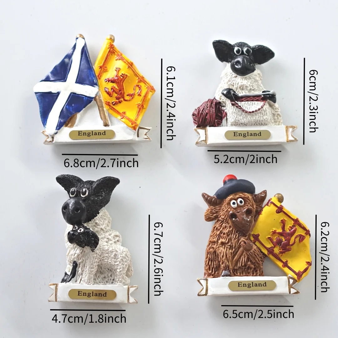 1 Pcs, Scotland Flag Sheep Fridge Magnets, England Stickers, Scotland England Travel Souvenirs, Cute Home Decoration Photo Gifts