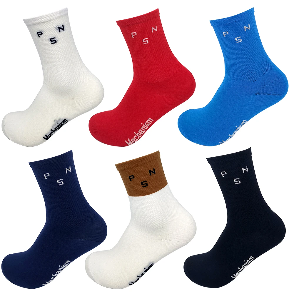 2 pairs of new professional racing bike socks in different colors, sports socks, breathable outdoor bike socks combination