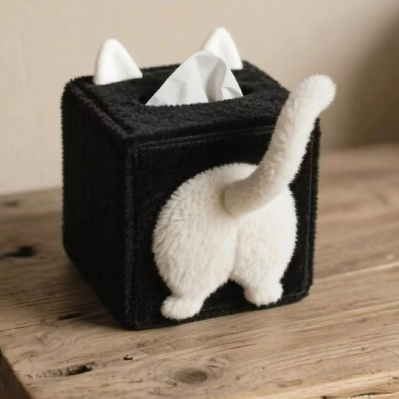 Kawaii Soft Plush Napkin Box Cute Cat Tissue Storage Box INS Drawer Paper Organizer Kids Adult Xmas Gift Napkin Wrap Animals