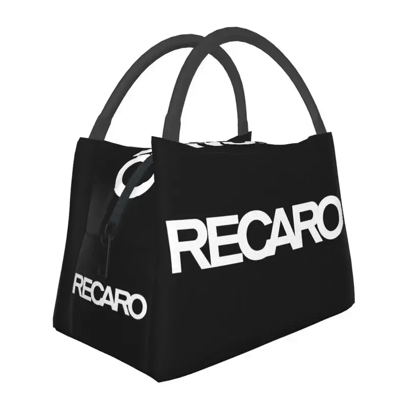 Custom Recaros Logo Lunch Bag Men Women Warm Cooler Insulated Lunch Box for Office Travel