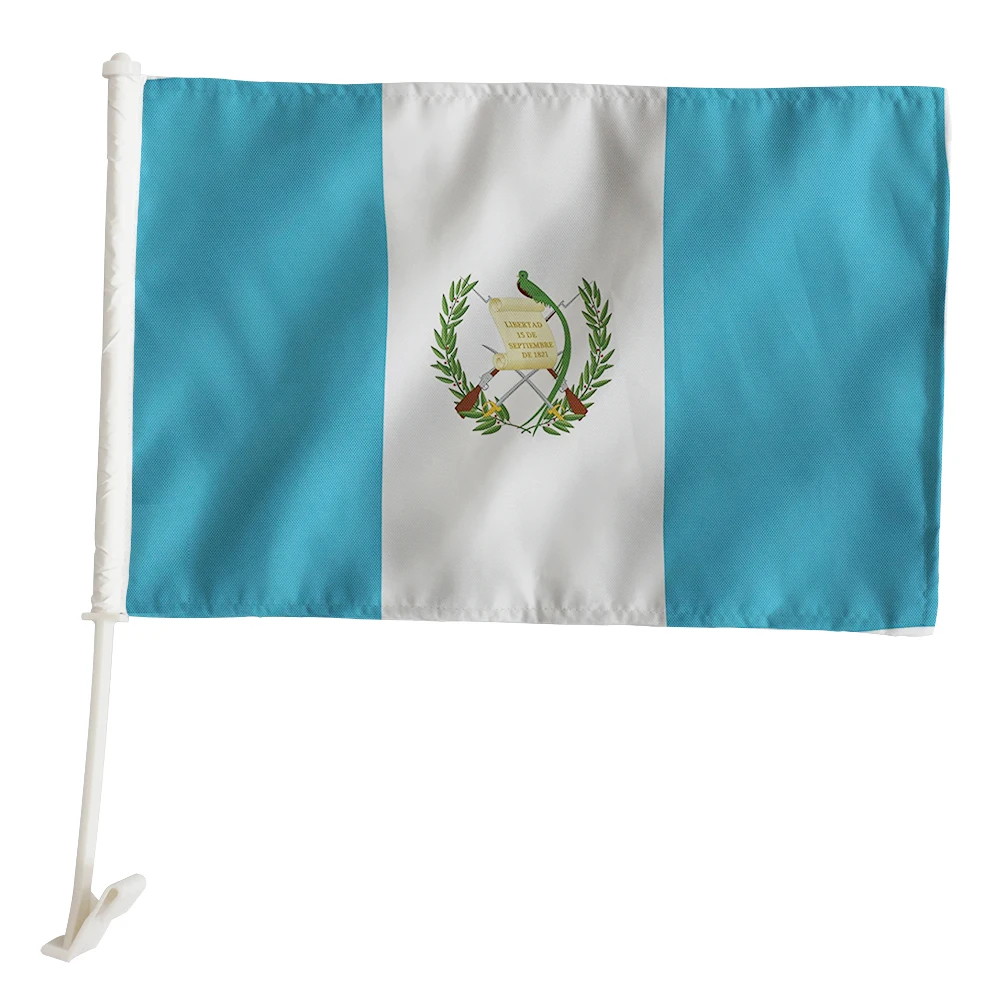 Directly Delivery 2 Pcs 100% Polyester Guatemala Car Flags