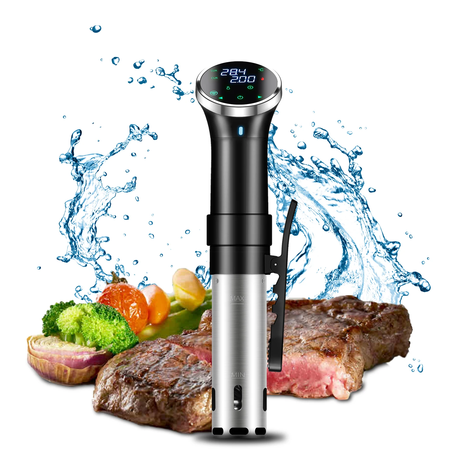 

WiFi Sous Cooker Machine Immersion Circulator Quiet 1100 Watts Tuya APP Accurate Temperature and Time Digital Display Precision