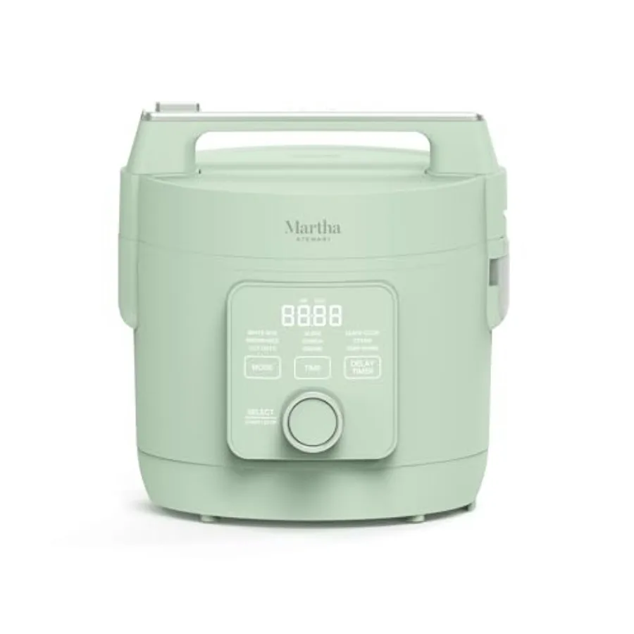 Olla Arrocera de 4 Tazas (sin cocinar) / 8 Tazas (cocción al vapor) con Recipiente de Cerámica Antiadherente Extraíble, Función Mantener Caliente, Marcas de Medición, Cesta para Vapor, para Arroz Marrón y Sushi