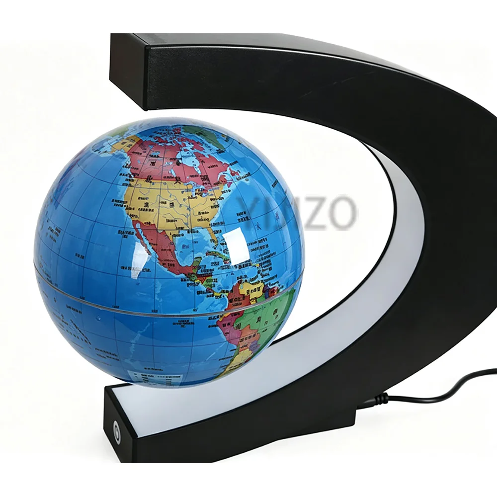 Desktop Ornament Magnetic Levitation Rotation Floating 4 inch  Globe with C Style for  Birthday Gift Festival Gift