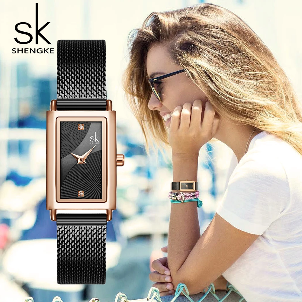 

Ladies Fashion Quartz Watch Simple Business Elegant Small Square Waterproof Wrist Watches Stainless Steel Strap Women's Watches