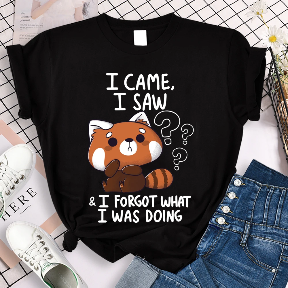 I Came I Saw I Forgot What I Was Doing Tee Shirts Short Sleeve Harajuku Style Black Shirt Summer