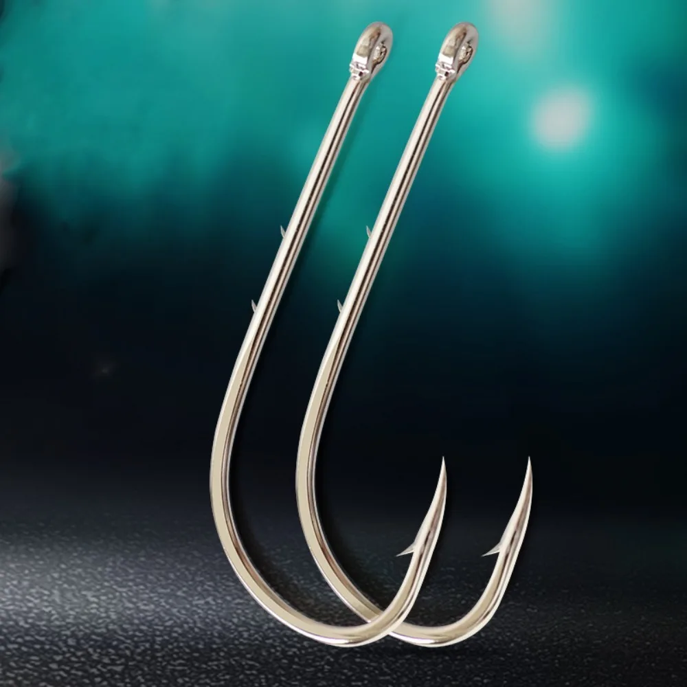 Fishing Gear With Hole Anti-Rust Long Shank Fishhooks Double Bait Keeper Barbs Double Dorsal Thorn Hook Fishing Hooks