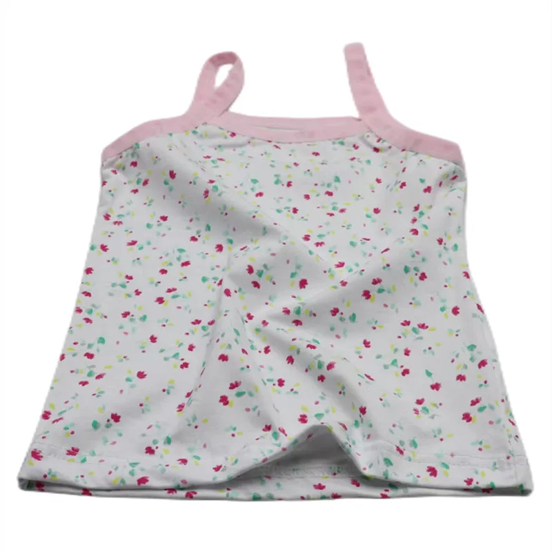 3pcs/Lot Girls Cotton Floral Singlet Breathable Underwear Tank Kids Quality Undershirts Soft Tank Tops for Baby Girl Size 3-10T