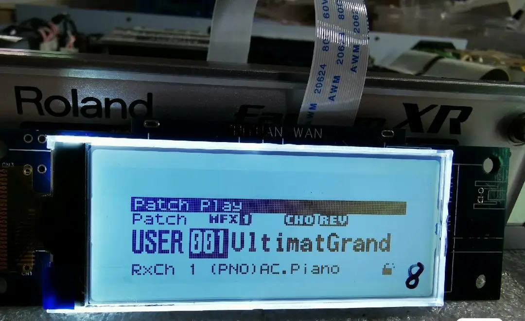 Oledディスプレイ画面の交換、roland fantom xrサウンドモジュール