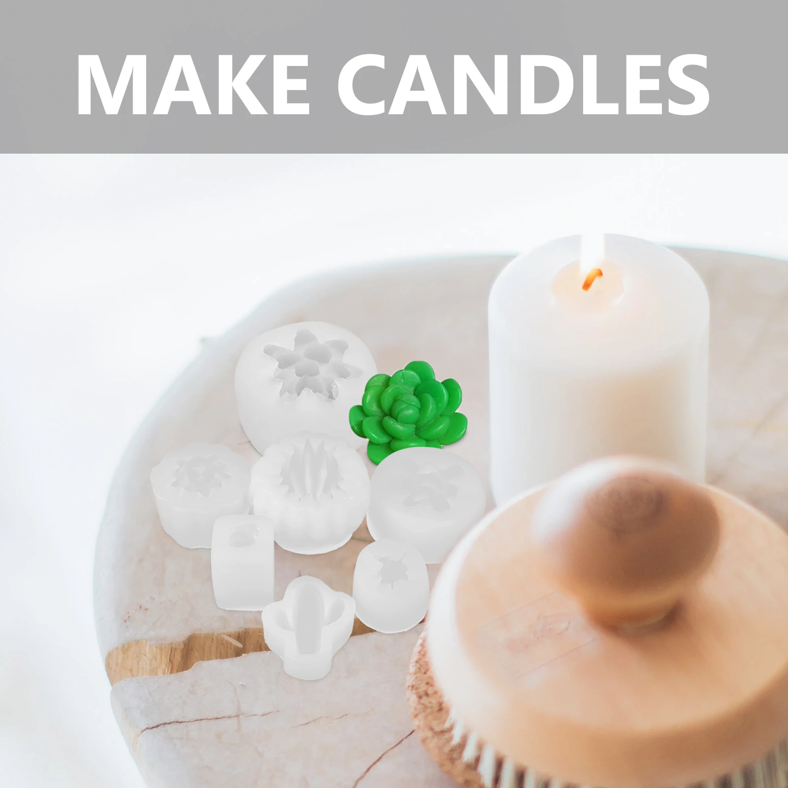 

6Pcs Succulent Plant Mold Silicone Reusable and Soap Making Craft DIY Molds for Aroma Candles Handmade Supplies