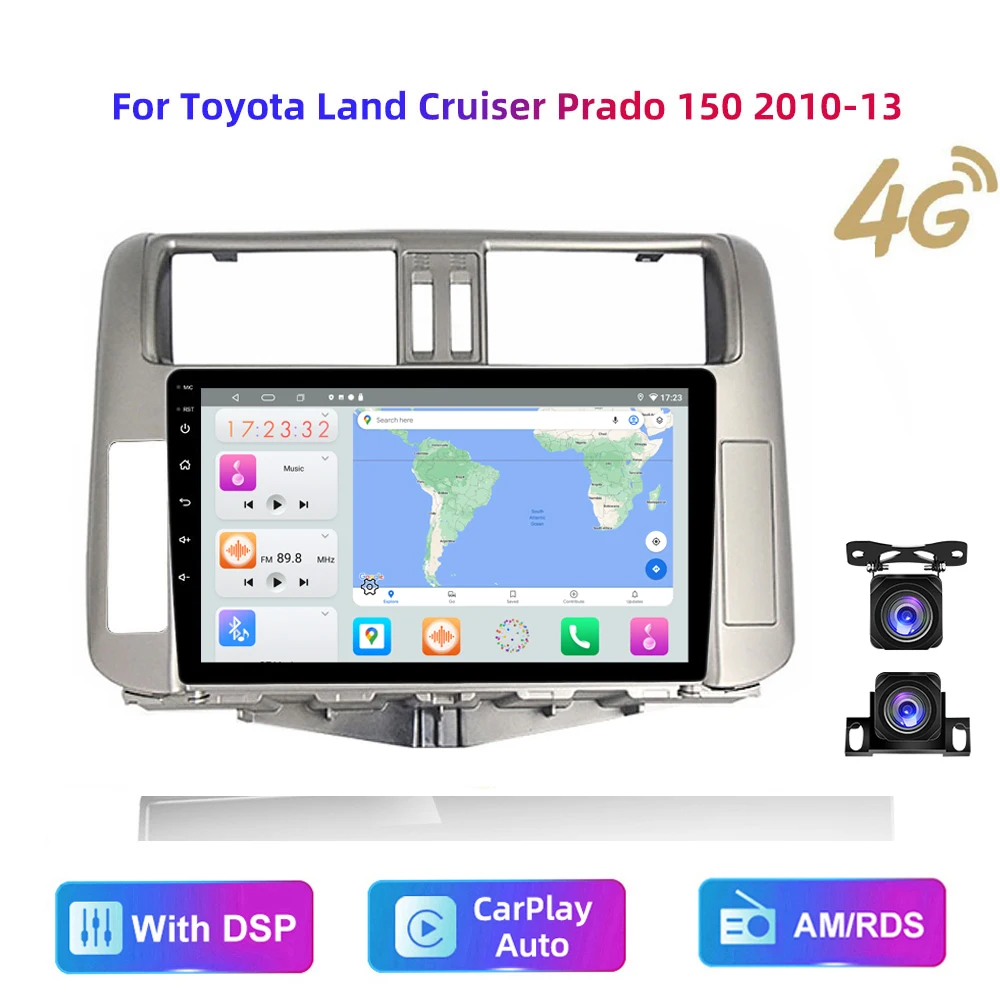 HD мультимедийный для Toyota Land Cruiser Prado 150 2009-2013 автомобильное стерео радио Android видео навигация GPS Carplay 4G