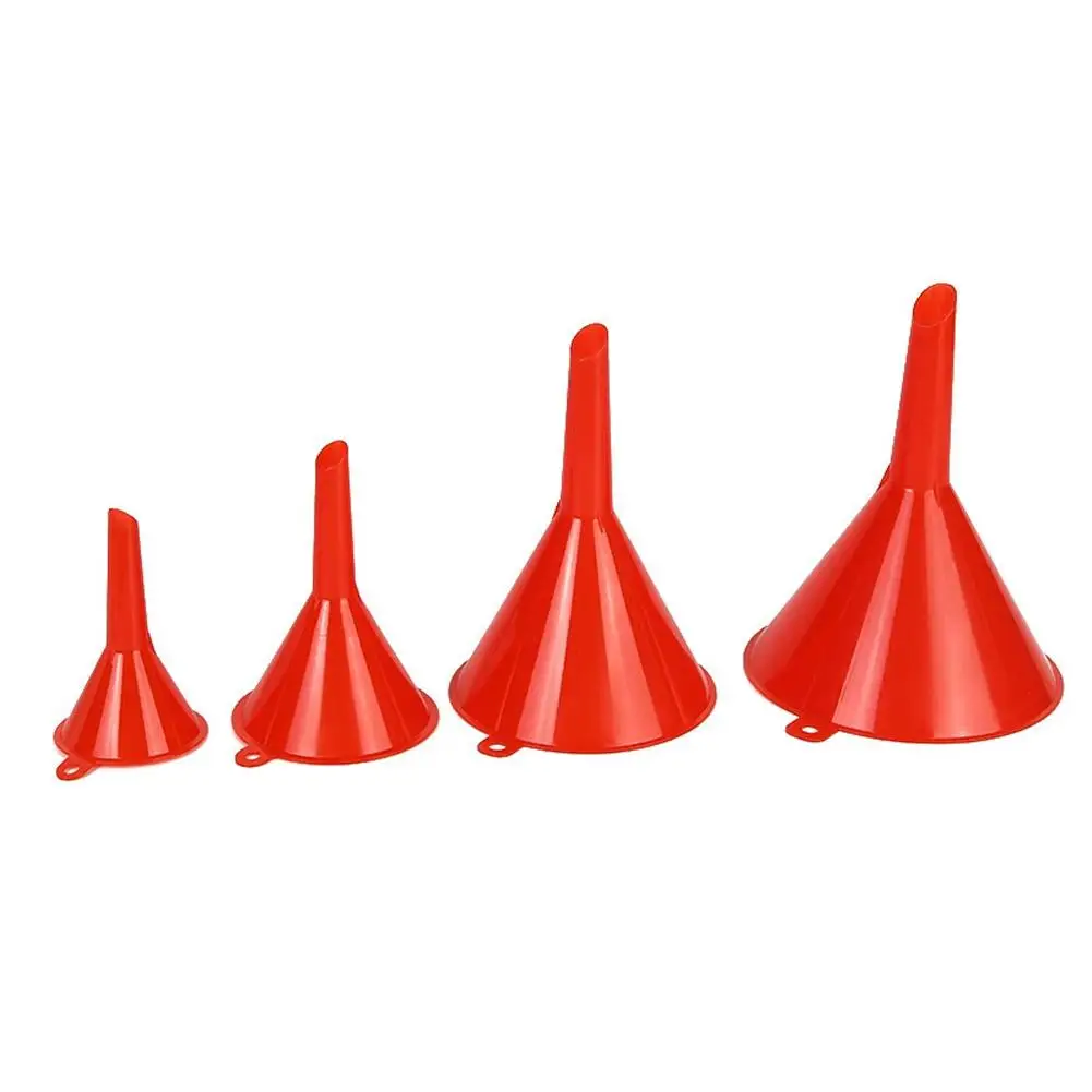 4pcs/set Plastic Kitchen Funnel Set for Filling Bottles Durable Multifunctional Oil Funnels for Filling Canning Cooking Lab Car