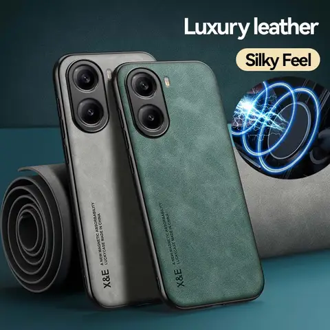 For Mi Poco X7 X6 X5 X4 X3 Pro Light Luxury SheePskin Case For Mi Poco X4 X3 GT With Magnetic Suction Phone Case