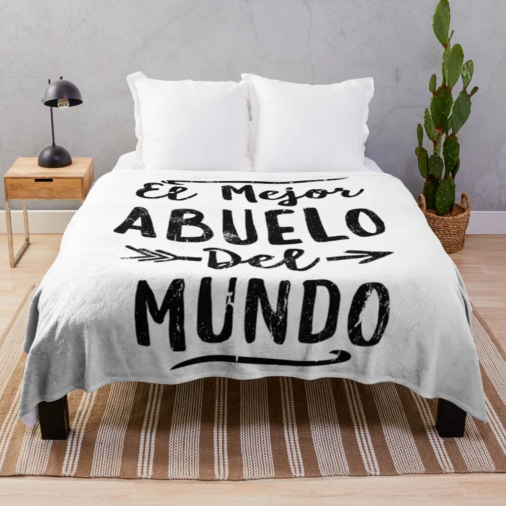 El Mejor Abuelo Del Mundo Grandpa Fathers Day GiftThrow Blanket Extra Large Throw Blanket Picnic Blanket