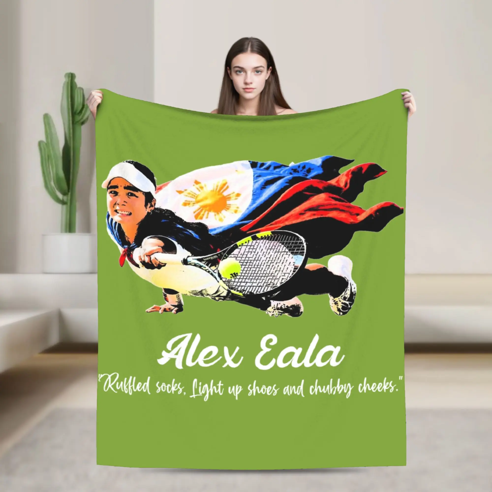 Alex Eala Blankets Tennis Player Flannel Novelty Warm Throw Blankets for Home Decoration