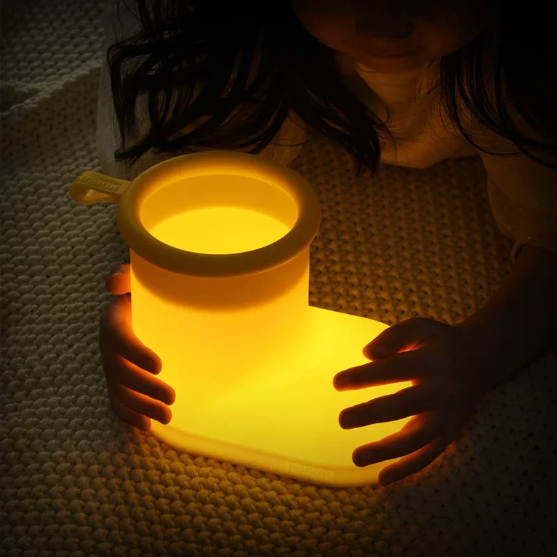 24Pcs/Lots Creative Rain Shoes Night Light New Strange Soft Light Bedside Pat Lamp Baby Feeding Eye Protection Soft Lamp