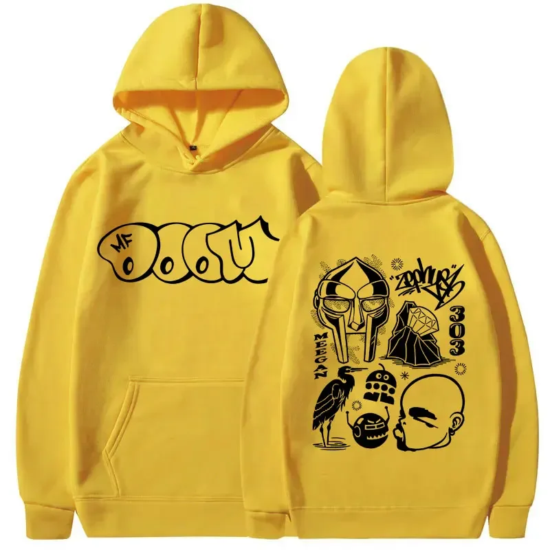 Rapper Mf Doom Madvillain Metall-Gesichts-Grafik-Print Hoodie für Männer und Frauen Hip-Hop-Mode Sweatshirt Herren Fleece Oversized Hoodies – Detail 11