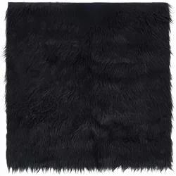 Black Faux Fur Fabric 15.7x15.7 Inch Soft Plush Shaggy Squares Pre-Cut Craft Fur Fabric for Costumes, Rugs, Pillows, Sewing