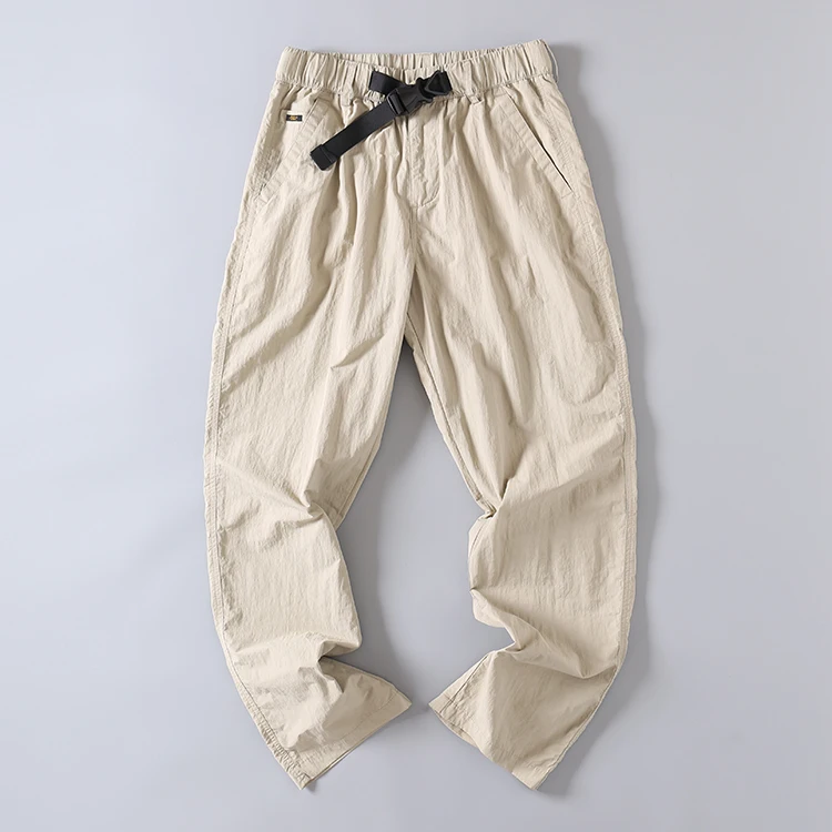 

Свободные дышащие мужские летние тонкие повседневные брюки с быстросохнущим эффектом, удобным поясом, прямым кроем и длинными штанинами, базовые, стильные