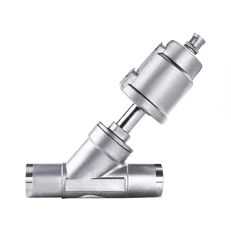 

1/2" inch 304 Stainless Steel Pneumatic Welding Angle Seat Valve 16bar For Gas Normally Closed