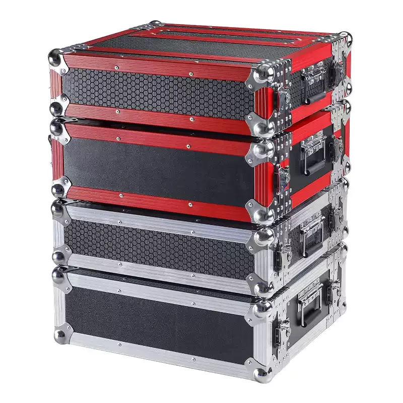 1U Microphone Flight Case Receiver Cabinet One-to-Two Wireless Storage Box Microphone Case Aluminum Alloy Mic Box