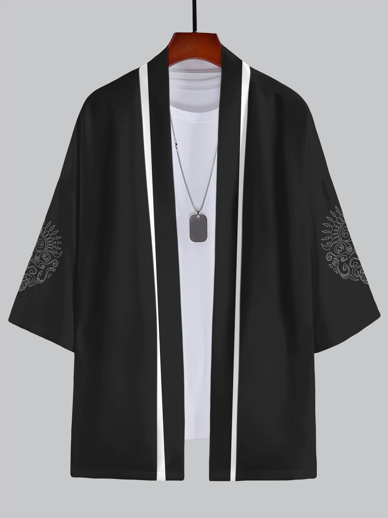 2025 New Summer Men's 3D Kimono Bundle - Dragon & Cloud Patterns