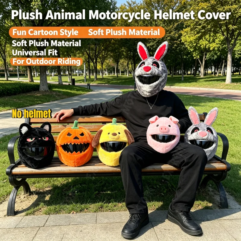 Motorcycle Helmet Covers Full Helmets Hat Christmas Cap Gift Cover Funny Plush Helmet Protective Cover for Personalized Party