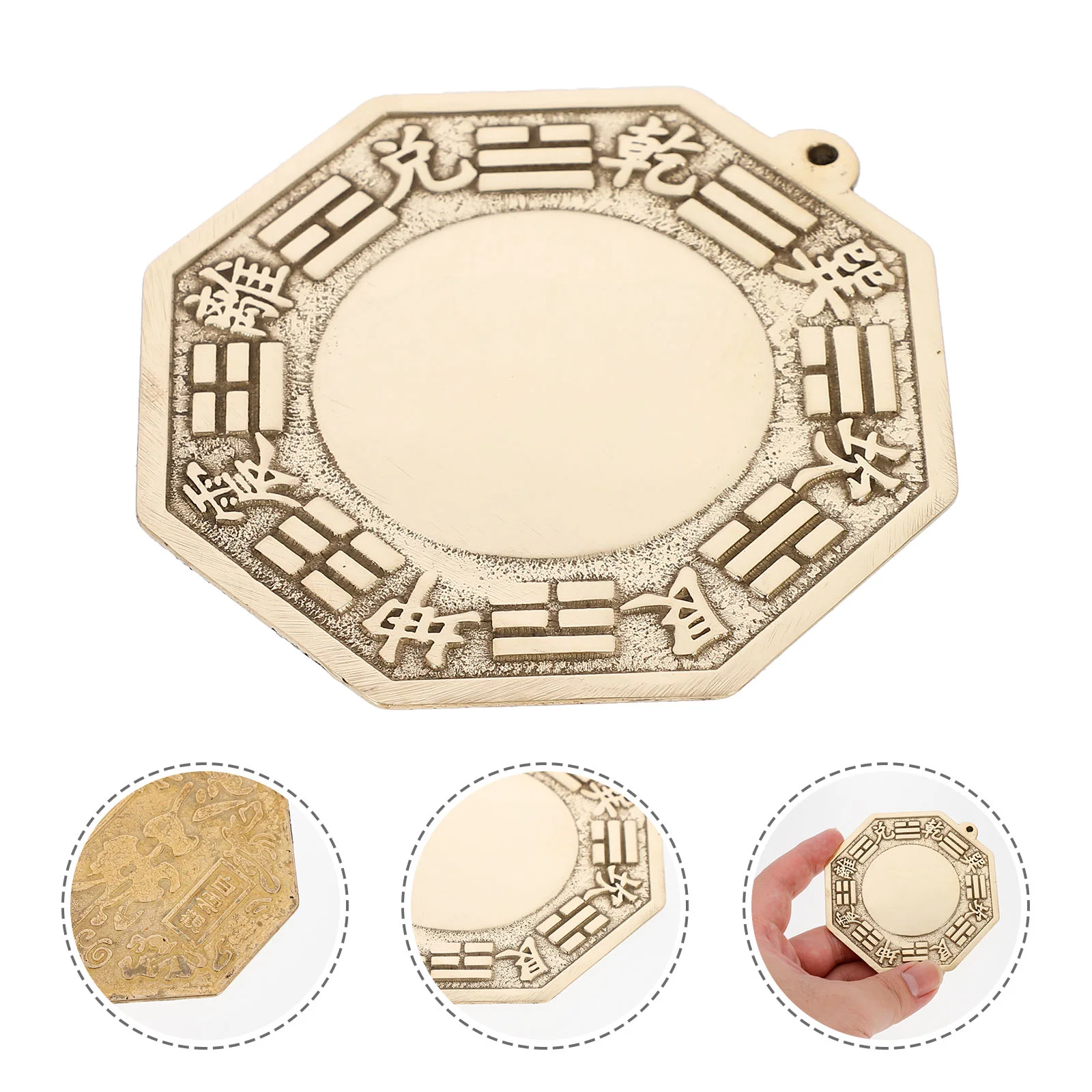 Gossip Mirror Brass Bagua Chinese Feng Shui Craft Traditional Convex Concave Outdoor