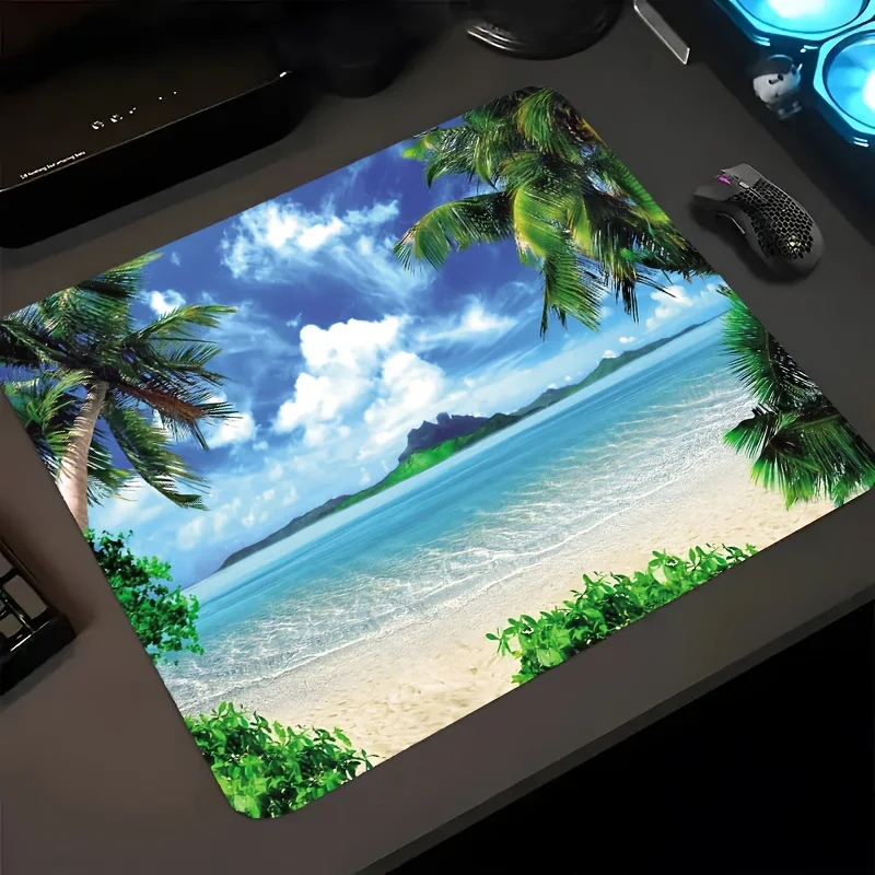 CIFBUY Tropical Beach Scenery Gaming Mouse Pad Large Non-slip Rubber Desk Mat Extended Keyboard Mat Office Computer Accessories