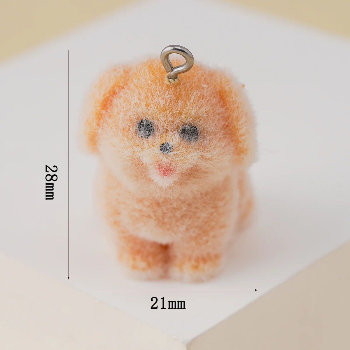 20pcs 3D Flocking Cartoon dog Charms Cute Golden Retriever Pendants for Making Jewelry Necklace DIY Case Accessories Wholesale