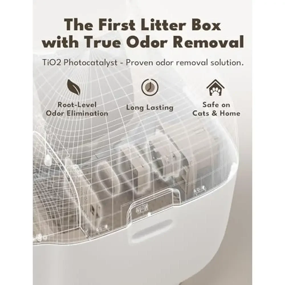 Automatic Self Cleaning Cat Litter Box Less Odor Minimal Tracking Effortless Setup Remote Health Tracking Mini Mesh Filter