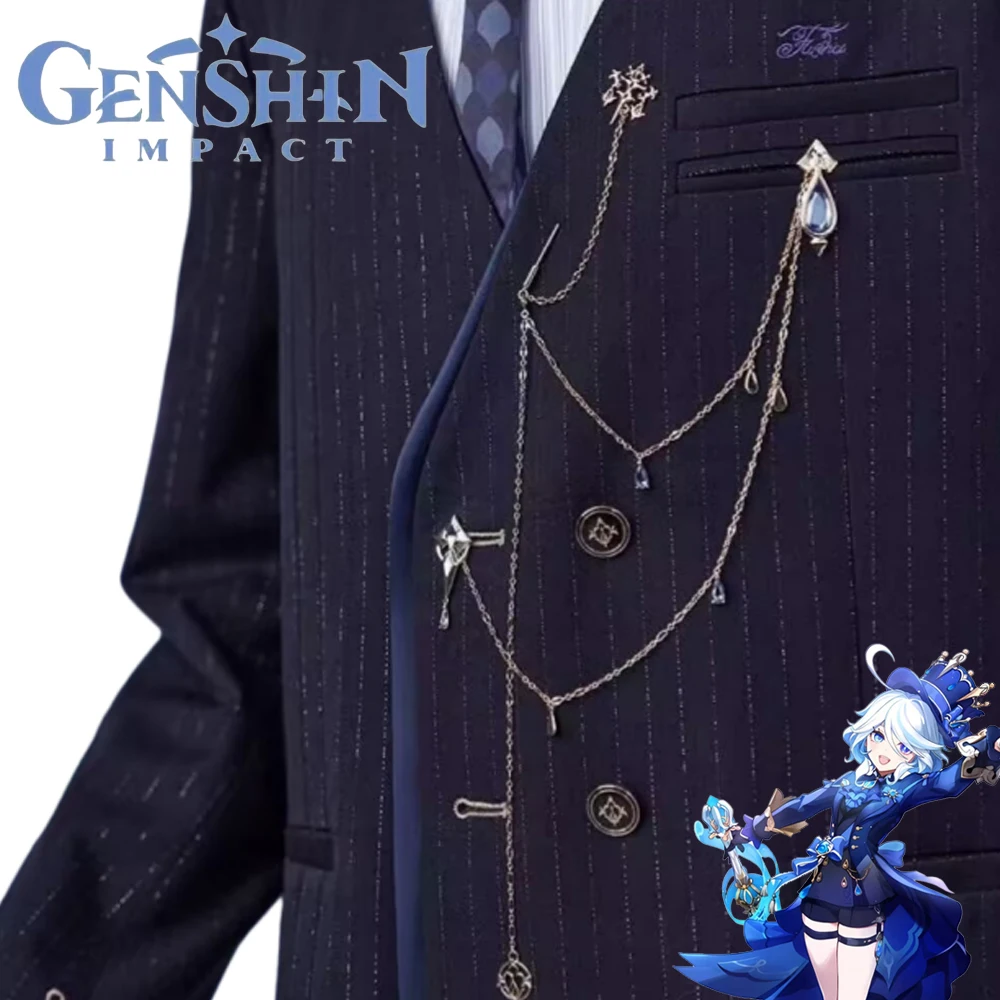 لعبة Genshin Impact Furina تأثيري شارة دبابيس معدنية زي التلبيب دبابيس الزركون الديكور للجنسين الدعائم الطرف #1