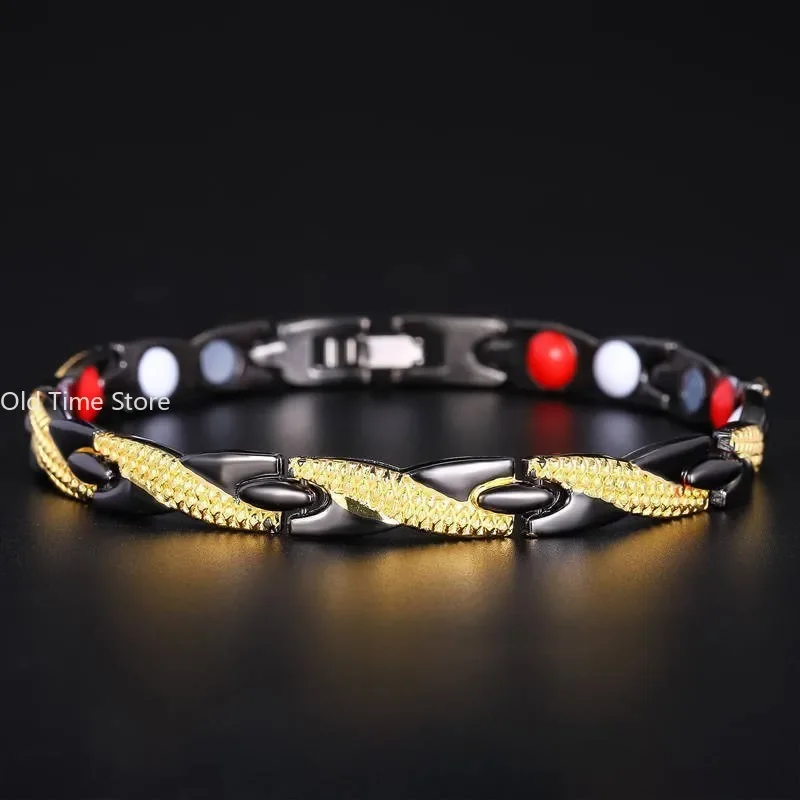 Detachable Magnetic Bracelet Pain Relief Blood Circulation Therapy Bracelet Alloys Slimming Weight Loss Bracelet Mens Women