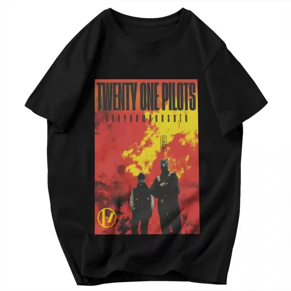 Twenty One Pilots Unique Y2K Graphic Men Clothing New in Top & Tees Mens short sleeve Round Neck Printing Pullover T-Shirts