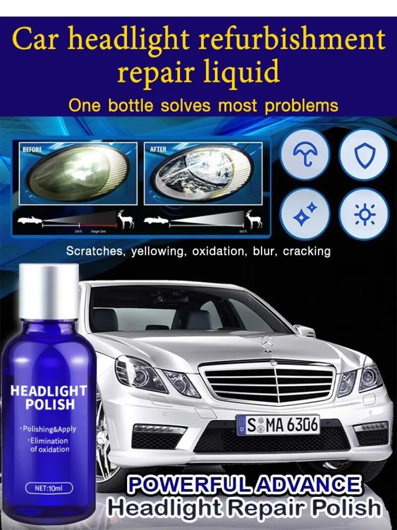 Car headlight repair fluid scratch repair tool set headlight polish yellowing repair fluid