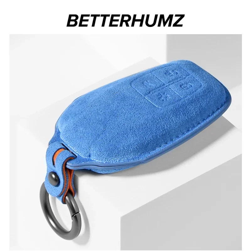 BETTERHUMZ Car Remote Key Alcantara Case Cover for Ferrari F430 488 458 F12 Roma 812 F8 Auto Case Keychain Keyring Accessories